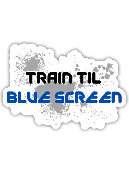 Blue Screen Glitch Splash - Sticker - white matte - Front