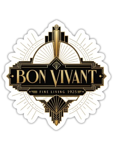 Bon Vivant Deco 1925 Gold - Sticker - white matte - Front