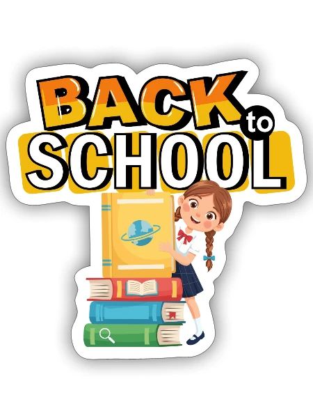 Back to School Bookstack Hero - Sticker - white matte - Front