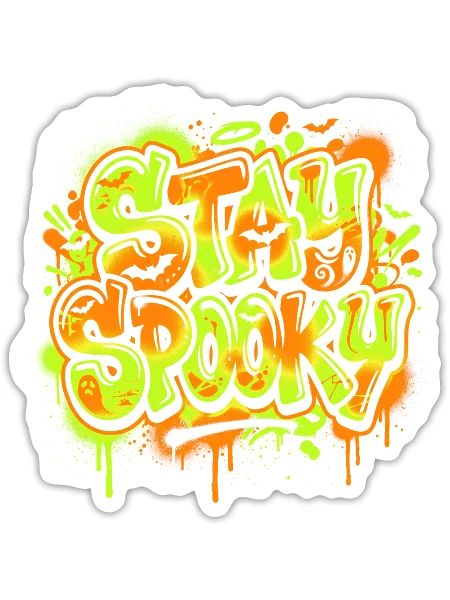 Stay Spooky Graffiti Glow - Sticker - white matte - Front