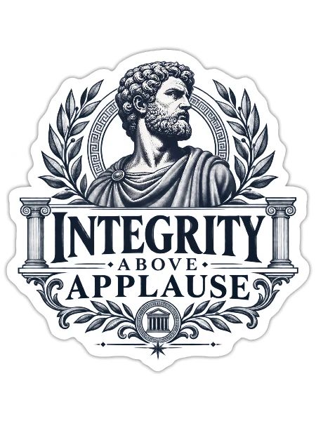 Integrity Above Applause - Sticker - white matte - Front