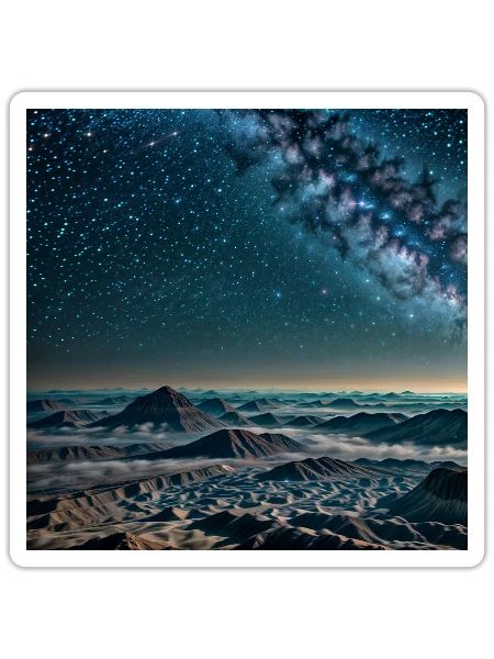 Milky Way Over Alpine Peaks - Sticker - white matte - Front
