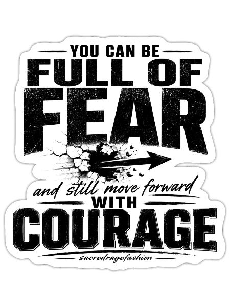 Courage Over Fear - Sticker - white matte - Front