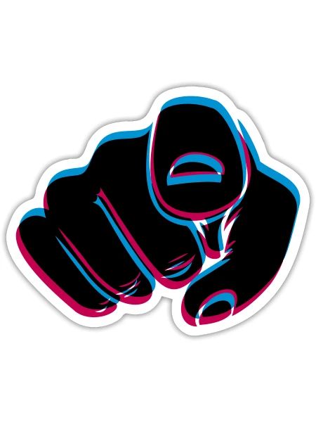 Main d’effet 3D - Sticker - blanc mat - Devant