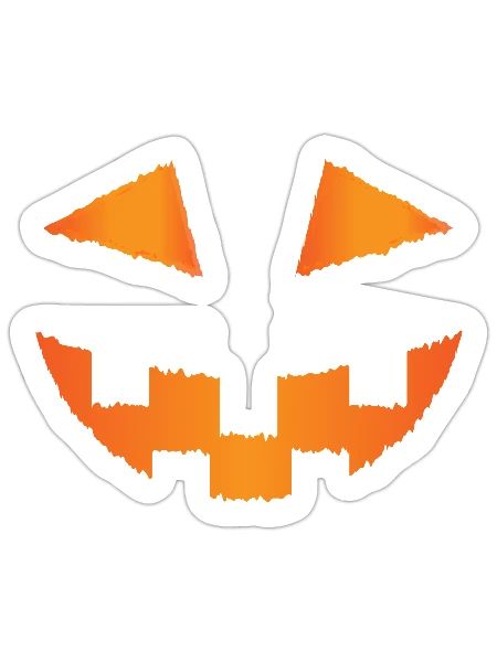 Pumpkin: scary smile - Sticker - white matte - Front