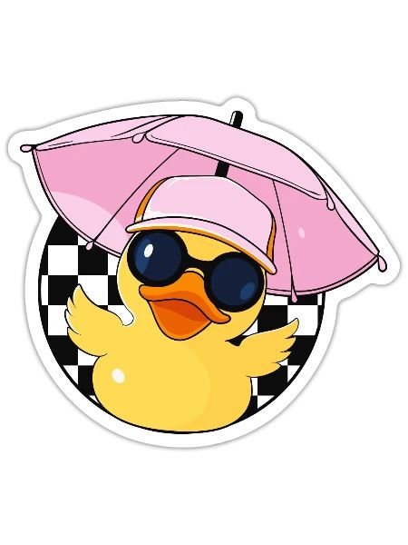 Ducks Rubber Duck Summer Beach Vacation - Sticker - white matte - Front
