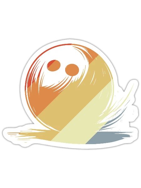 Bowling Drawing Retro Style - Sticker - white matte - Front
