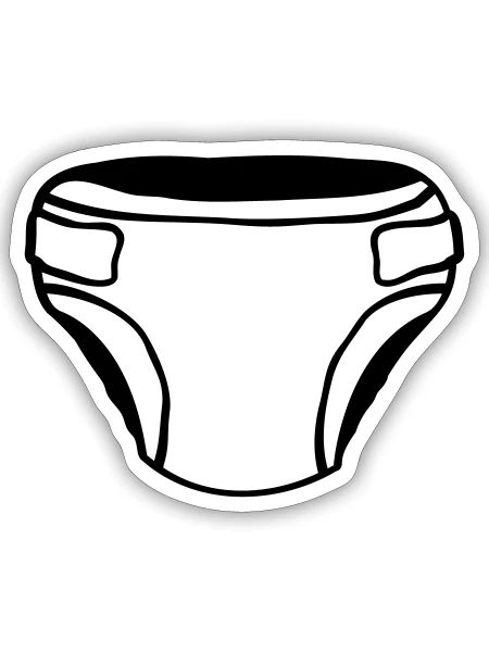 Design diaper clipart - Sticker - white matte - Front