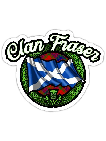 Clan Fraser Tartan Scottish St Andrews Flag - Sticker - white matte - Front