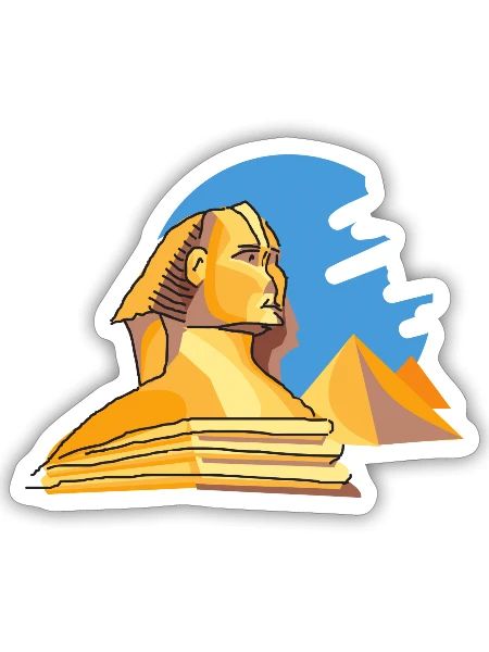 Sphinx and the pyramid - Sticker - white matte - Front