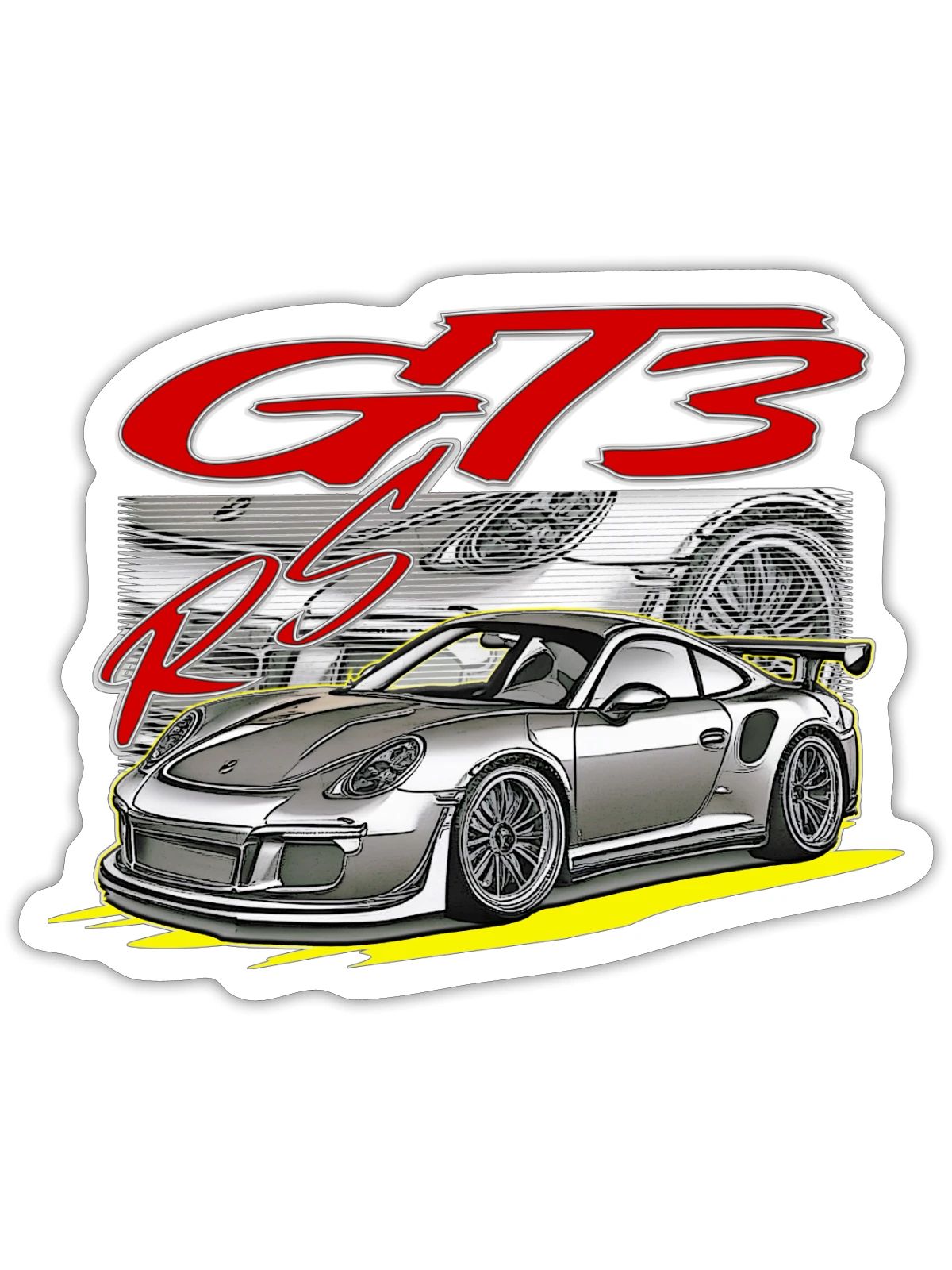 911 Gt3 Rs - Sticker - white matte - Front