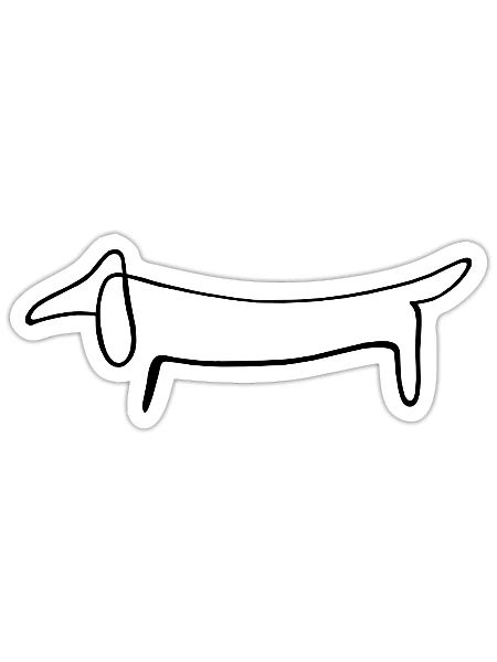 Dog line art - Sticker - white matte - Front