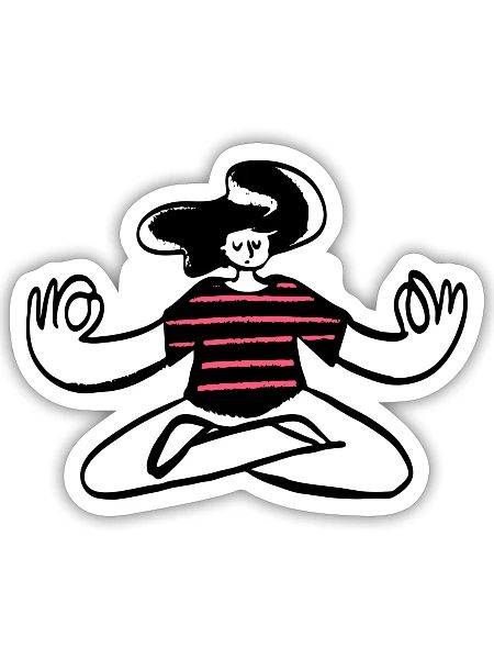 meditating - Sticker - white matte - Front