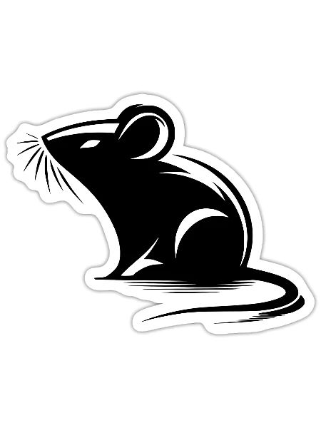 Cute Little Mouse Drawing - Sticker - white matte - Front