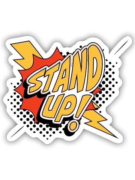 Stand Up - Sticker - white matte - Front