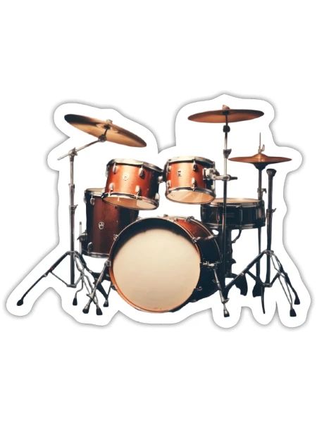 drums - Sticker - white matte - Front