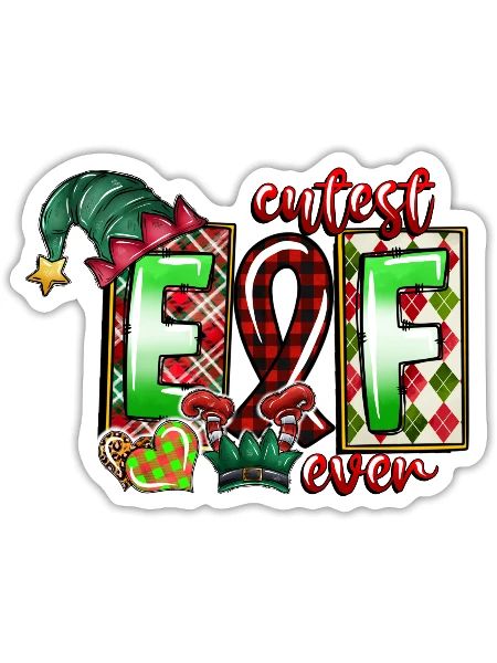Cutest Elf Ever - Sticker - white matte - Front