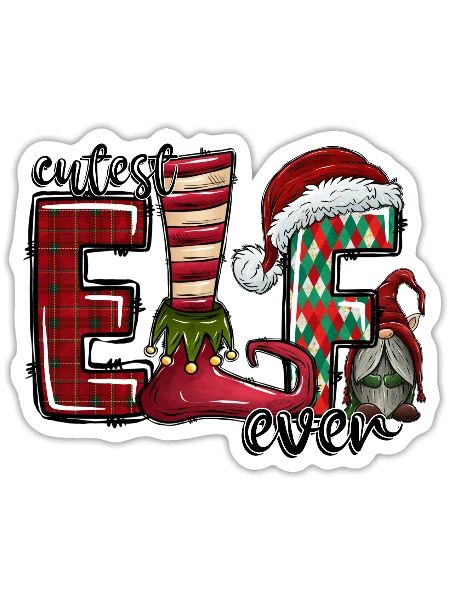 Cutest Elf Ever - Sticker - white matte - Front