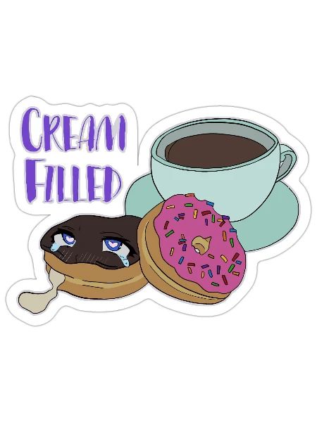 Cream Filled - Sticker - white matte - Front