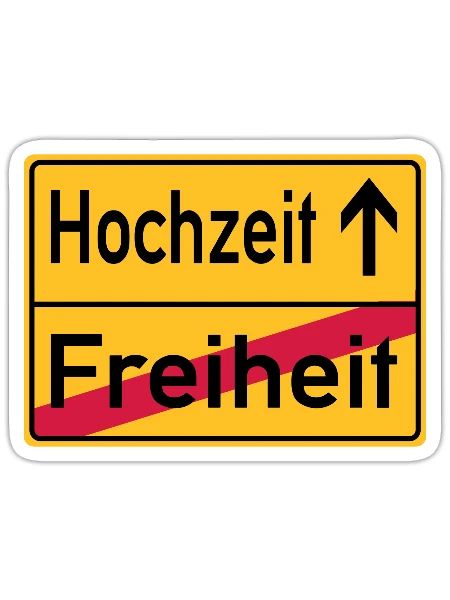 Wedding Freedom Farewell Celebration Sign - Sticker - white matte - Front