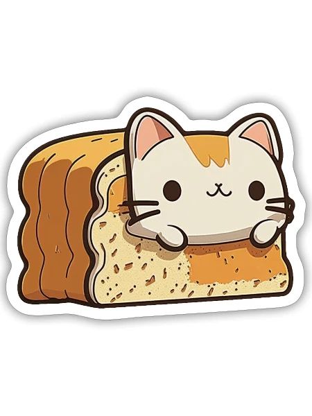 Cat loaf - Sticker - white matte - Front