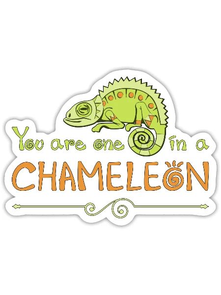 Chameleon Lizard Reptile Gecko Reptiles Funny - Sticker - white matte - Front