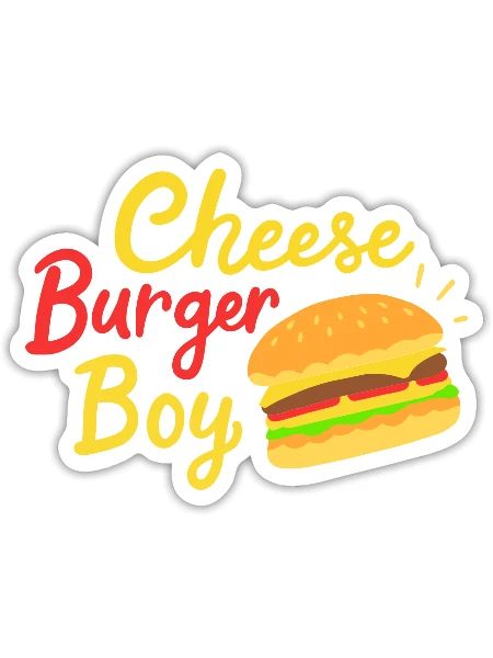 Cheeseburger Boy - Sticker - white matte - Front