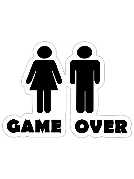Game over - Sticker - white matte - Front