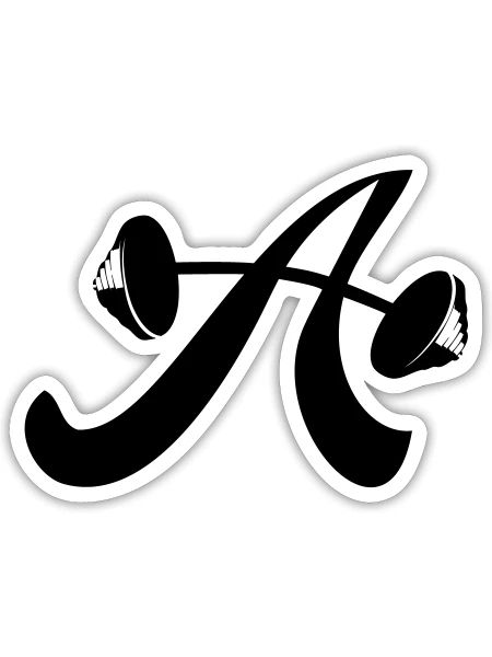 Austin Simply Fit A Barbell - Sticker - white matte - Front