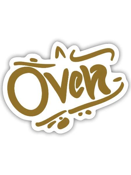 Over - Sticker - white matte - Front