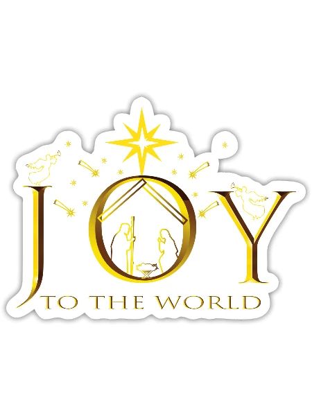 Joy to the world - Sticker - white matte - Front