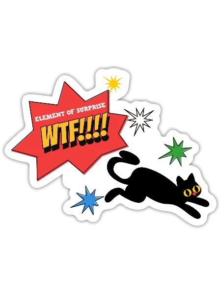WTF!!Element of surprise - Sticker - white matte - Front