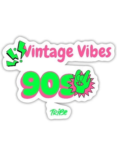 Ambiances néon rétro des années 90 - Sticker - blanc mat - Devant
