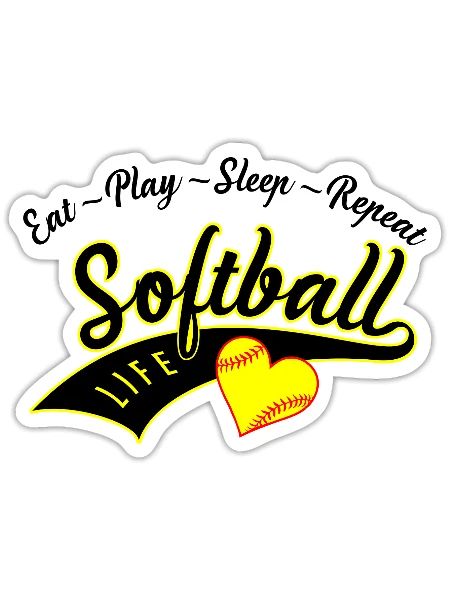 Softball Life - Sticker - white matte - Front