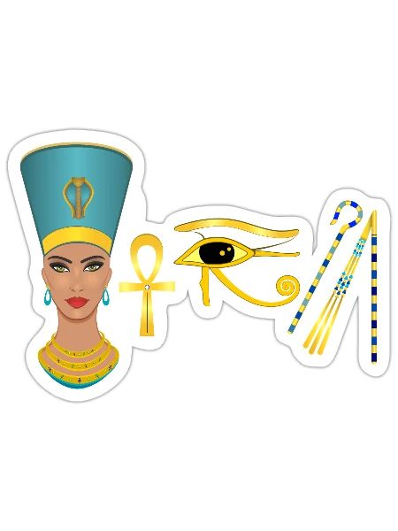 Néfertiti - Sticker - blanc mat - Devant