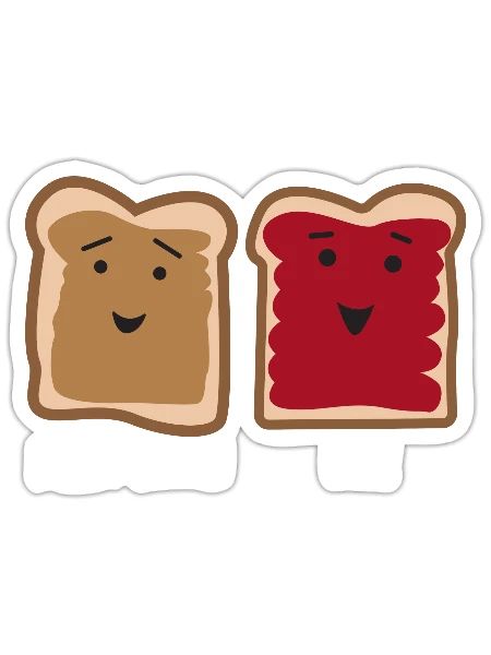 Peanut Butter and Jelly - Sticker - white matte - Front
