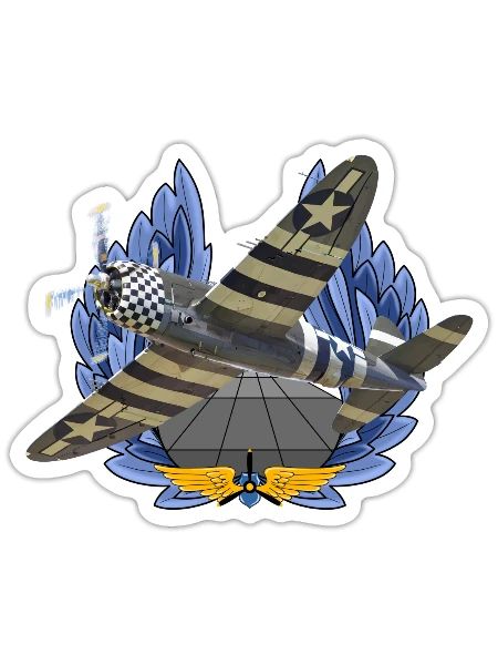 P-47 Thunderbolt - Sticker - white matte - Front