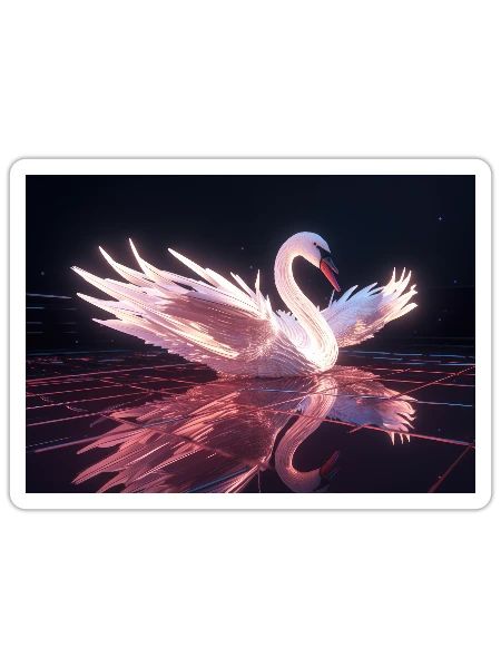Sérénité au néon - Sticker - blanc mat - Devant