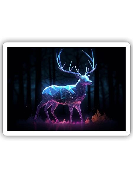 Futuristic Stag - Sticker - white matte - Front