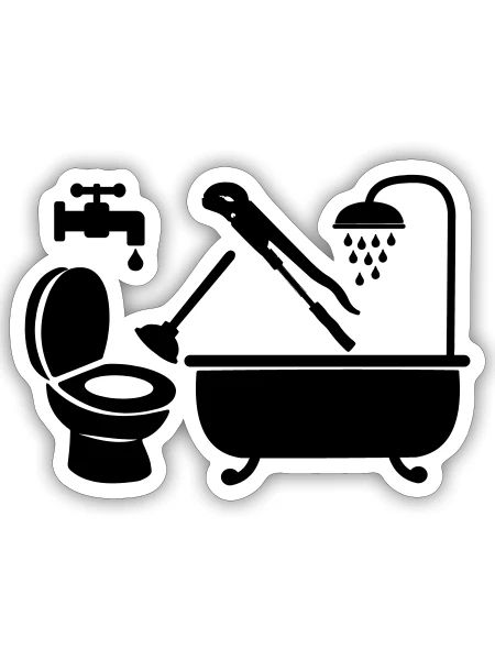 Bathroom transparent shadow images of bathroom - Sticker - white matte - Front