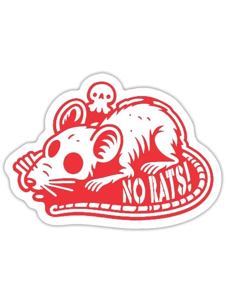 No Rats - Sticker - white matte - Front
