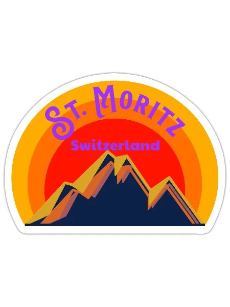 St. Moritz Switzerland Alps - - Sticker - white matte - Front