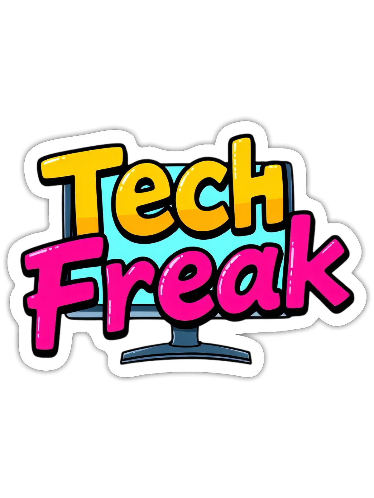 Tech Freak - Sticker - white matte - Front