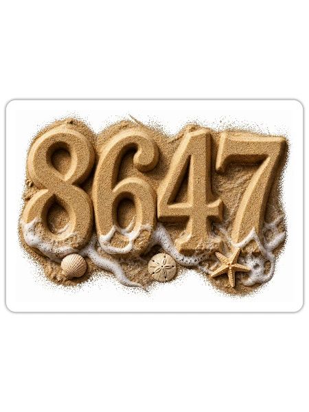 86 47 8647 Shirt 86 47 Sand Art Beach Sand Summer  - Sticker - white matte - Front