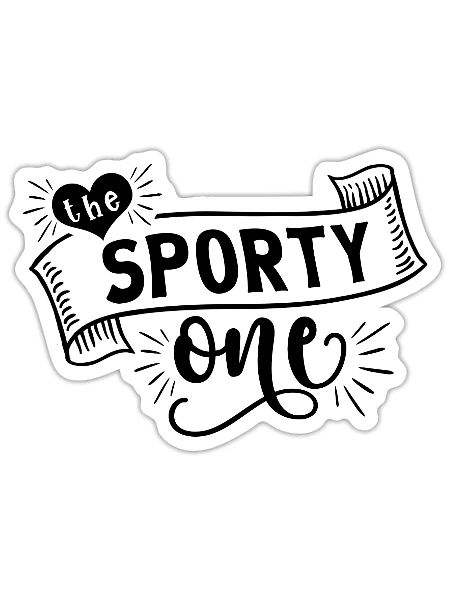The Sporty One - Wedding Party - Friends - Family - Sticker - white matte - Front