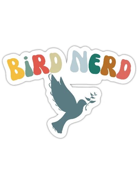 Bird Nerd , Bird Lover - Sticker - white matte - Front
