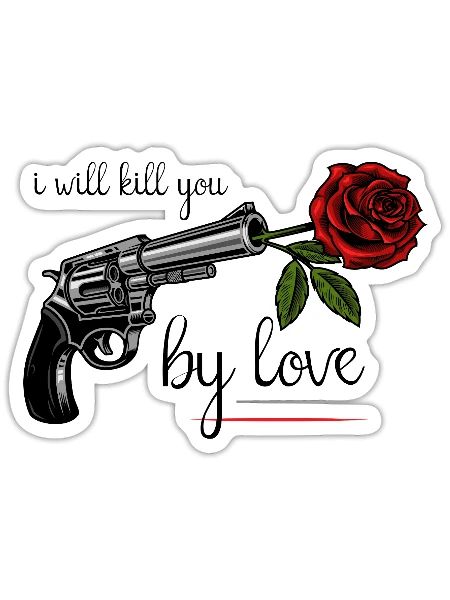 Rose Revolver - Sticker - white matte - Front