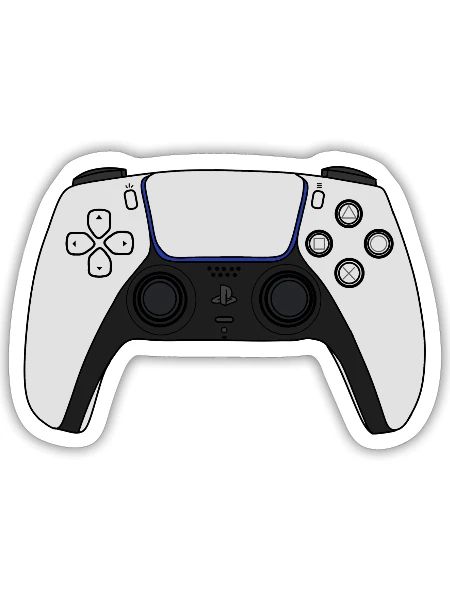 Cartoon Playstation 5 Game controller - Sticker - white matte - Front