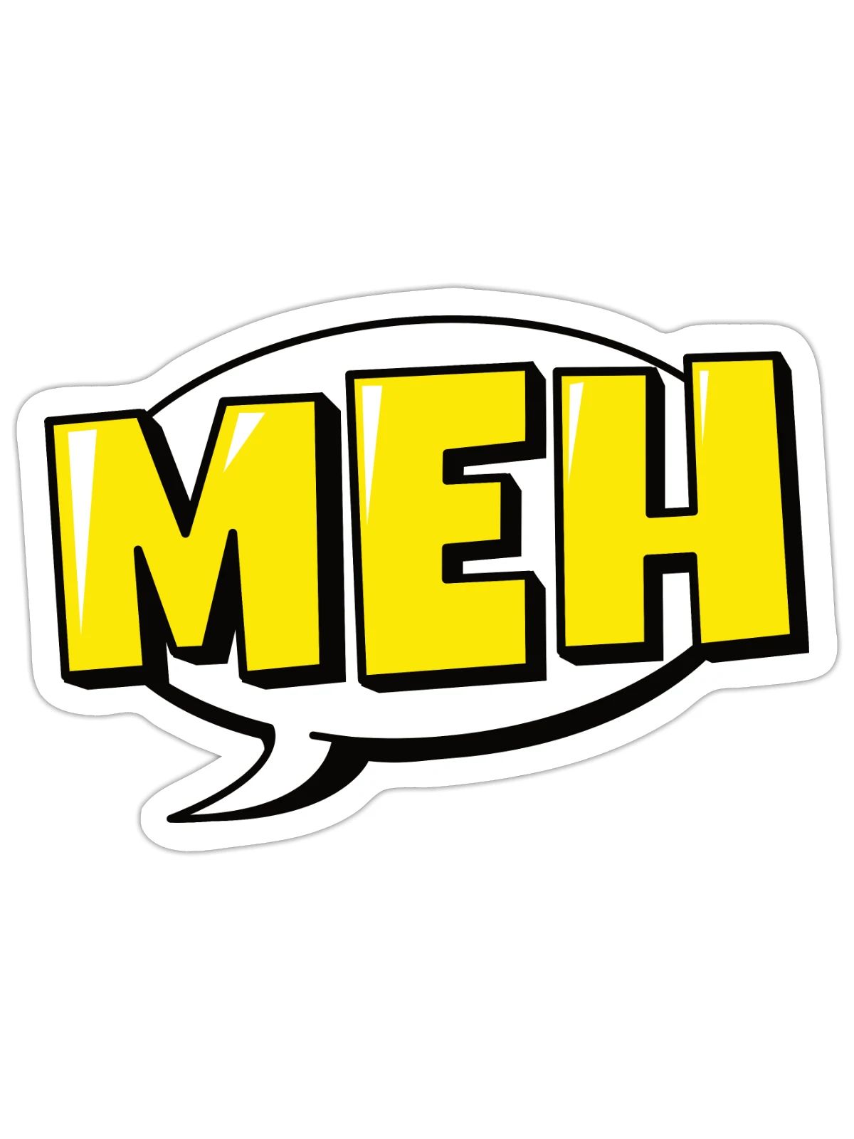 Meh - Sticker - white matte - Front