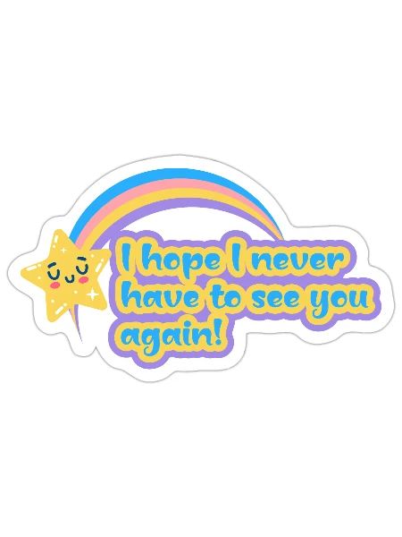 Cheeky Farewell Tee: Bright Goodbye - Sticker - white matte - Front